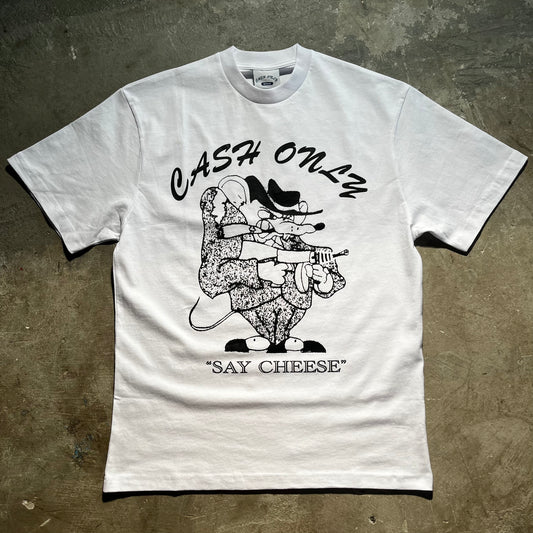 Cash Only - Mobster Tee - White
