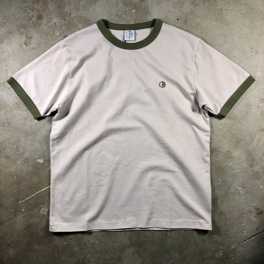 Polar Skate Co. - Ringer T-Shirt - Pale Taupe / Army Green