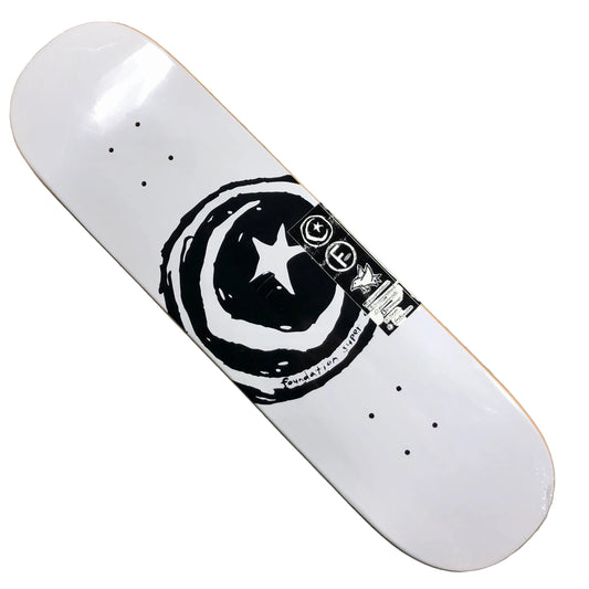 Foundation Skateboards - Star & Moon Deck - White 8.25"