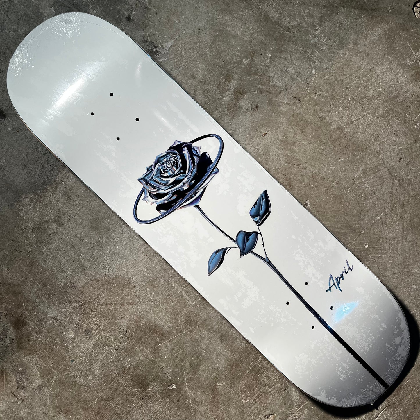 April Skateboards - Chrome Rose Deck - White 8.25"