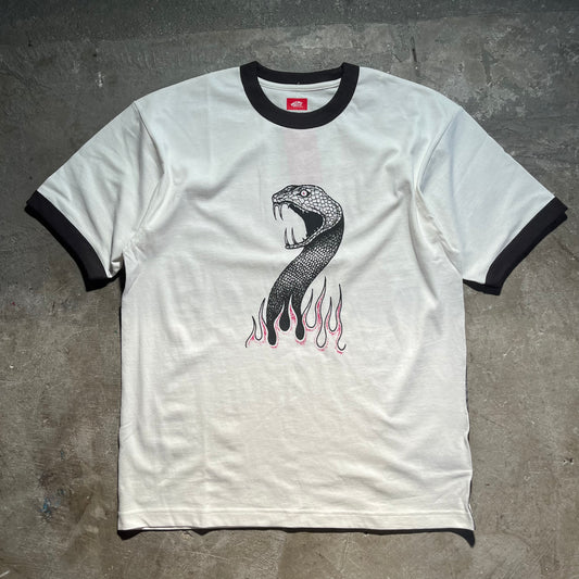 Vans - Mike Gigliotti Snake Flame Ringer T-Shirt - Marshmallow