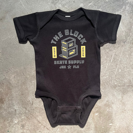Block - Roots Logo Onesie - Black