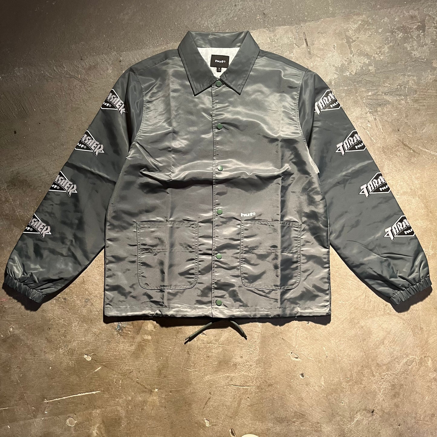 HUF - Thrasher Logo Coaches Jacket - Forest Green