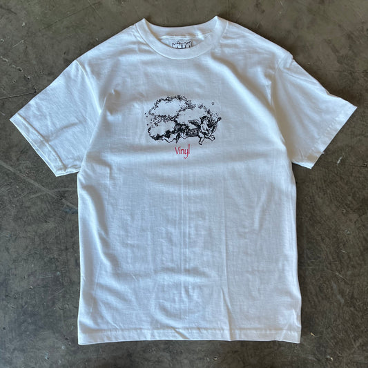 Vinyl Skateboards - Angel Tee - White