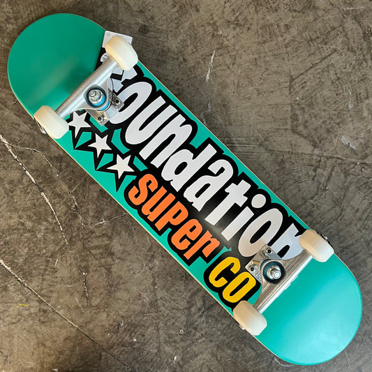 Foundation Skateboards - 3 Star Complete Skateboard - 7.88" Teal