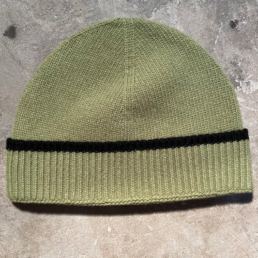 Sneeze Magazine - Contrast Stripe Wool Beanie - Green