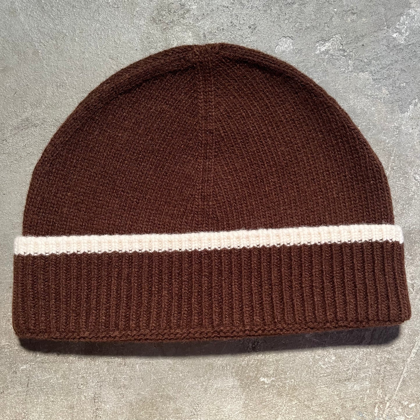 Sneeze Magazine - Contrast Stripe Wool Beanie - Brown