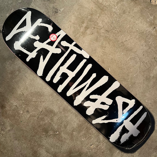 Deathwish Skateboards - Deathspray Deck - Black / White 8.38"