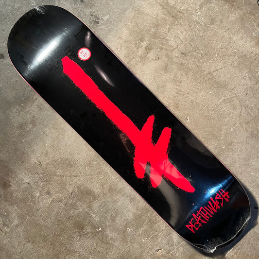Deathwish Skateboards - Gang Spray Deck - Black / Red 8.0"