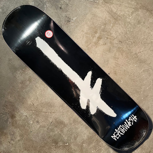 Deathwish Skateboards - Gang Spray Deck - Black / White 8.25"