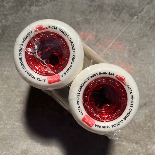Ricta Wheels - Chrome Clouds Skateboard Wheel - Red 86a