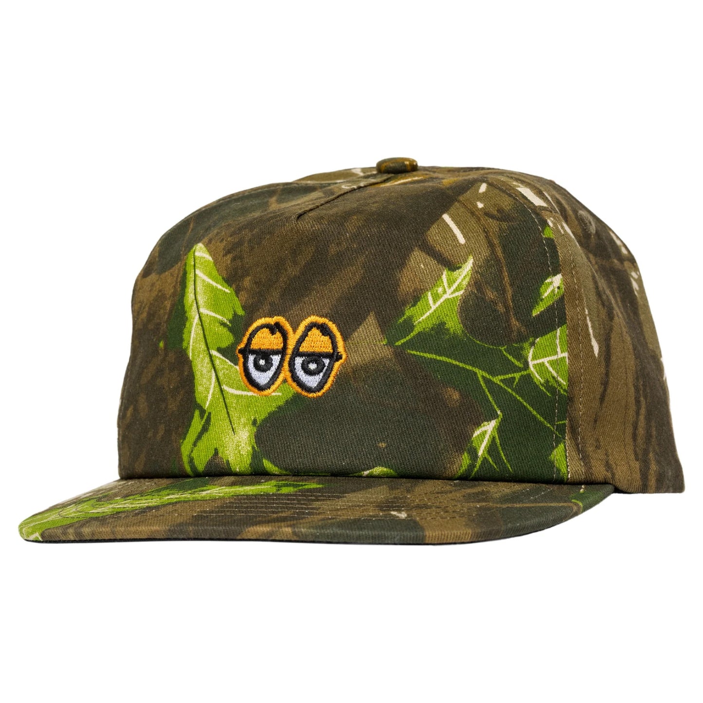 Krooked Skateboards - Eyes Camo Snapback Hat - Real Tree / Orange