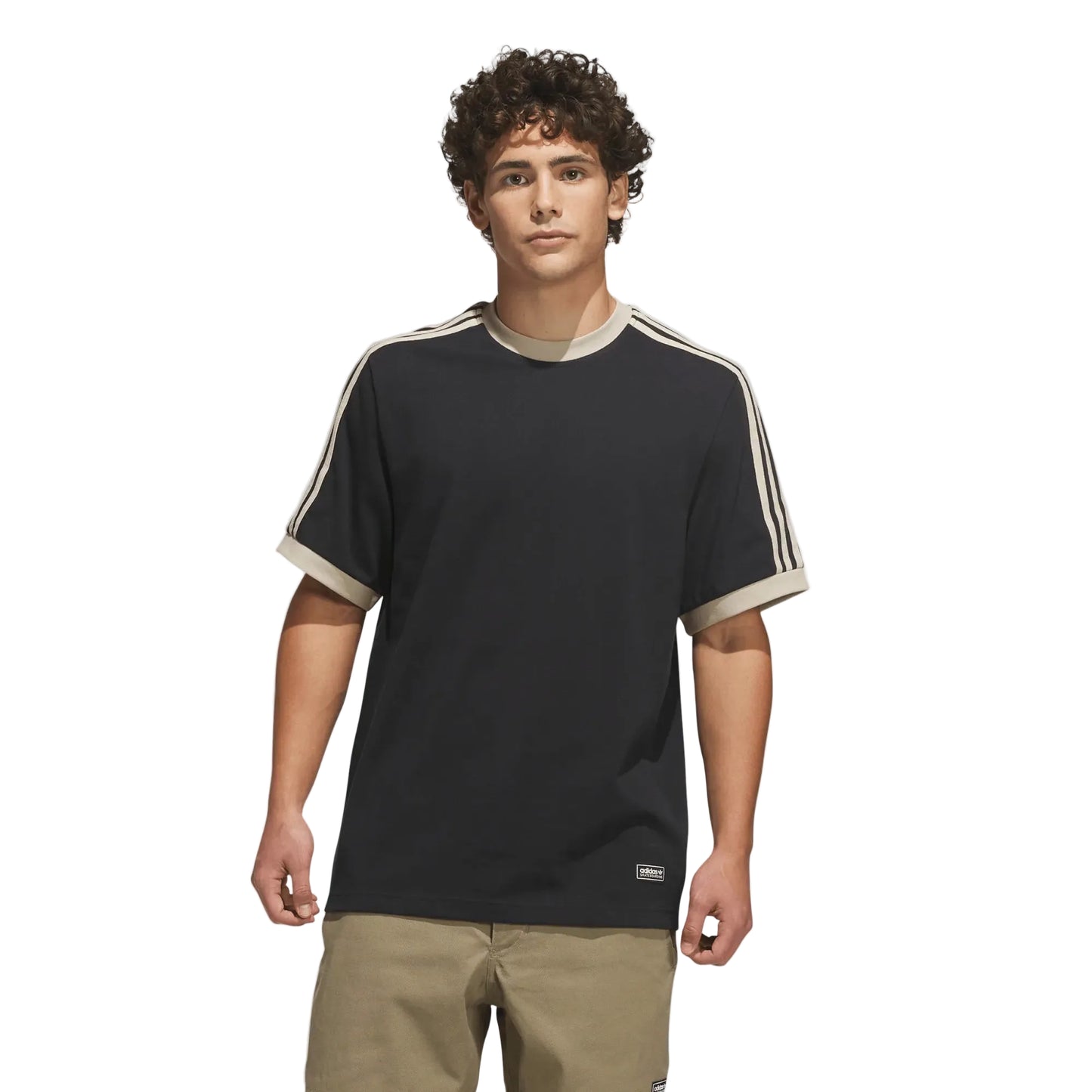 Adidas - Skateboarding Ringer Shirt - Black / Khaki Heather