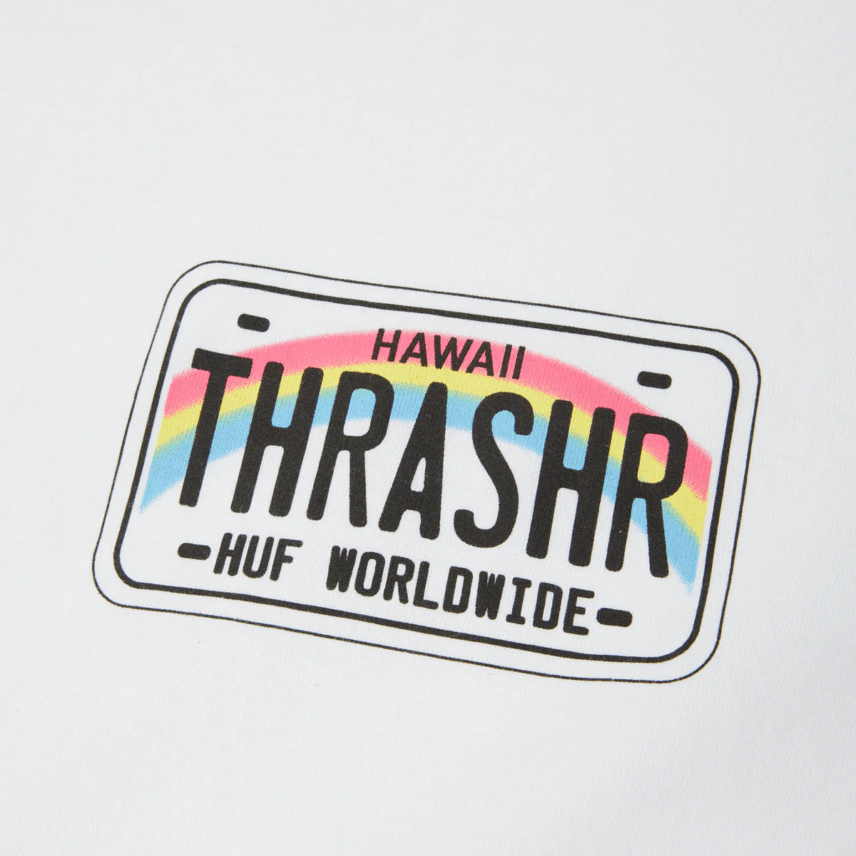 HUF - Thrasher License Plate T-Shirt - White