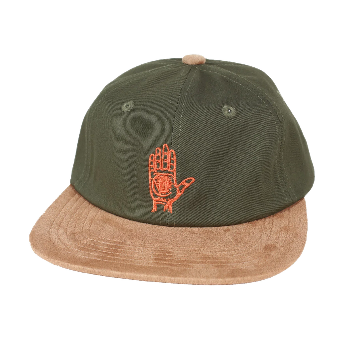Theories - Hand of Theories Strapback Hat - Washed Green / Cedar Suede