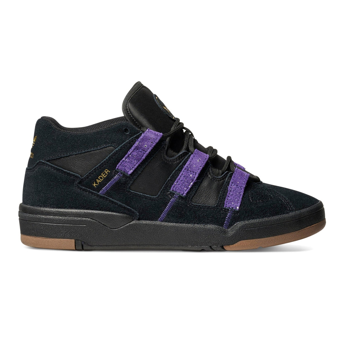 Adidas - Kader Skateboarding Shoe - Core Black / Collegiate Purple / Gold Metallic