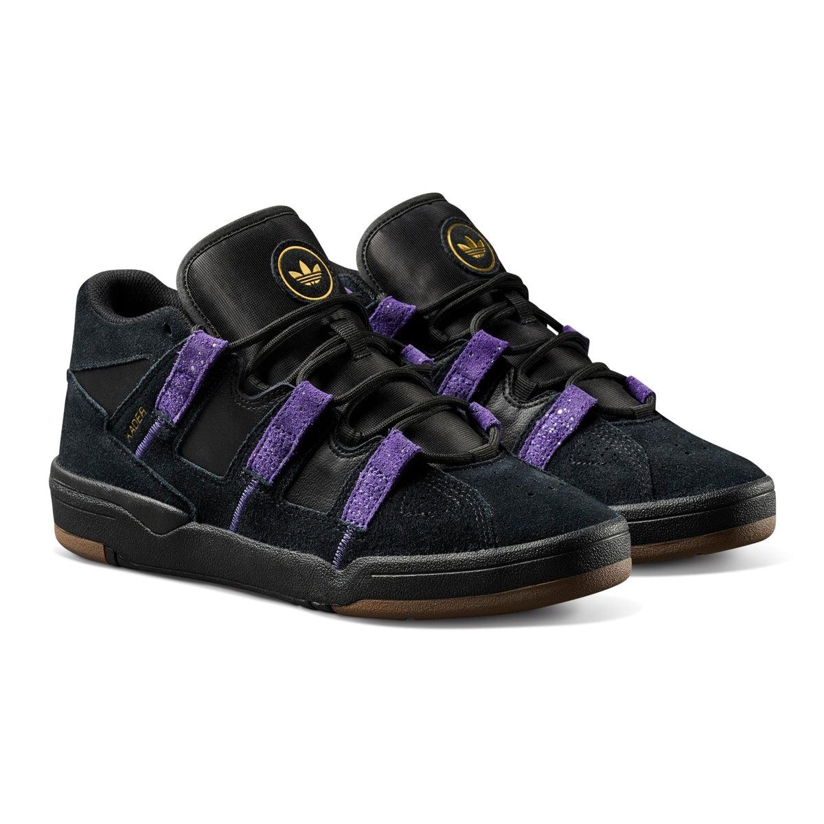 Adidas - Kader Skateboarding Shoe - Core Black / Collegiate Purple / Gold Metallic