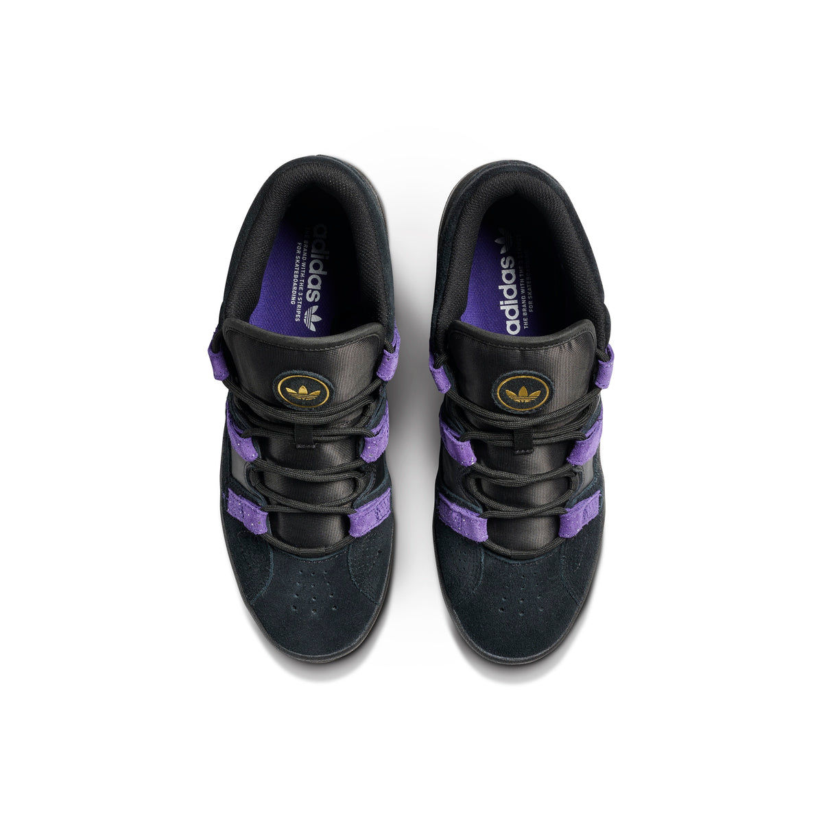 Adidas - Kader Skateboarding Shoe - Core Black / Collegiate Purple / Gold Metallic