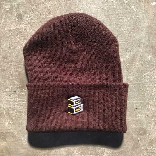 Block - Roots B Logo Cuffed Beanie - Brown