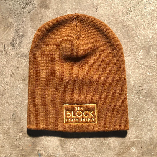 Block - Square Logo Beanie - Caramel - Gold