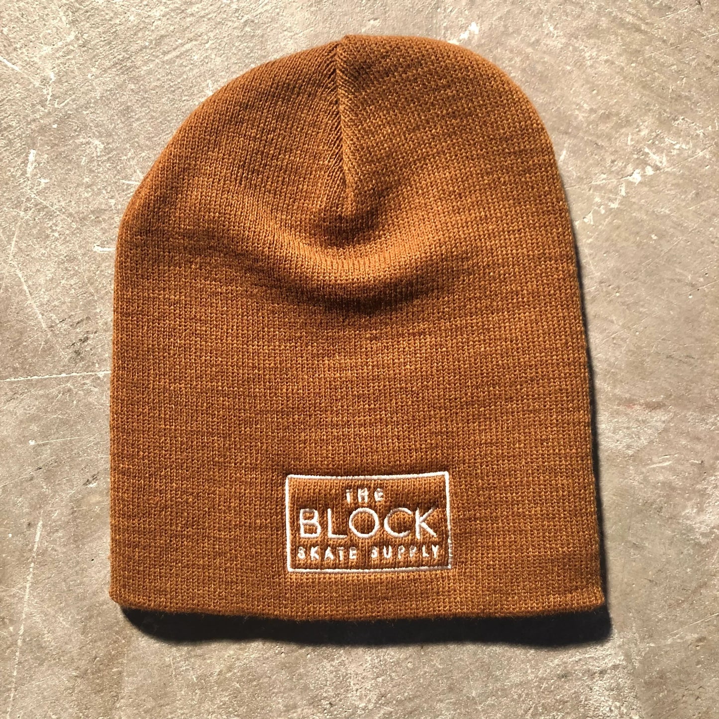 Block - Square Logo Beanie - Caramel - White