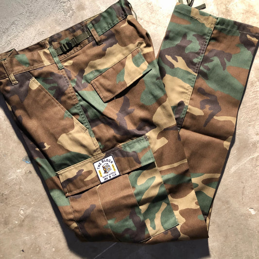 Block - Roots Logo Cargo Pants - Woodland Camo