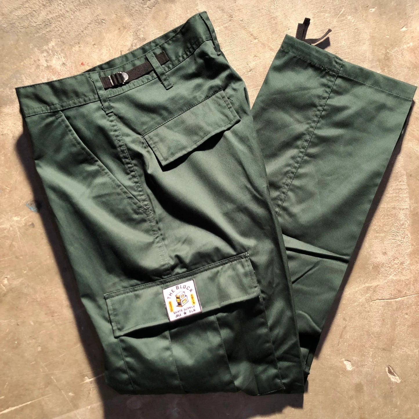 Block - Roots Logo Cargo Pants - Hunter Green