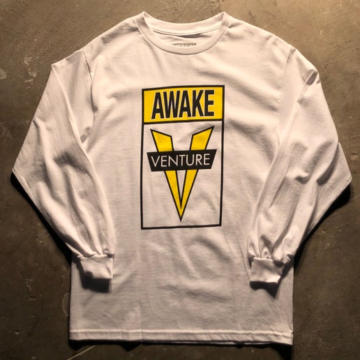 Venture - Awake Long-Sleeve T-Shirt White Yellow