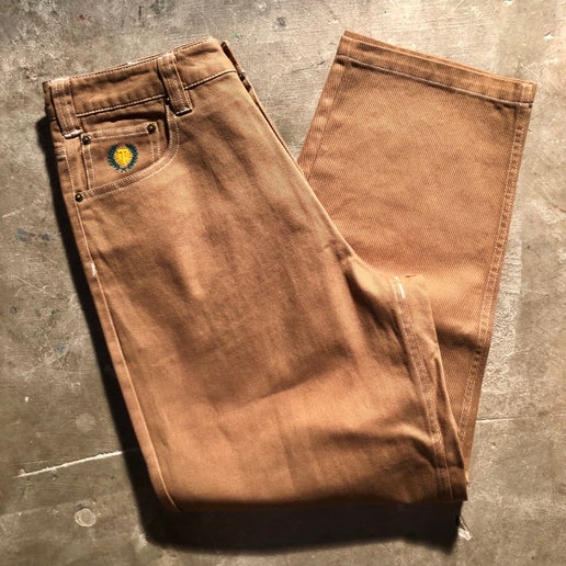 Theories - Plaza Jeans - Khaki w/ Contrast Stitching