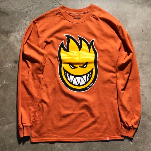 Spitfire - Bighead Fill Long Sleeve Tee - Orange - Gold - Size Small