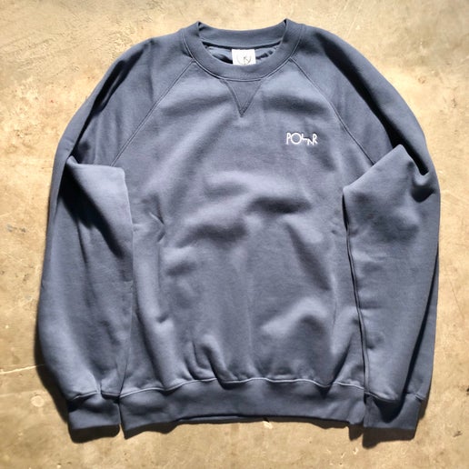 Polar Skate Co. - Default Crewneck Sweater - Grey - Blue - Size Large