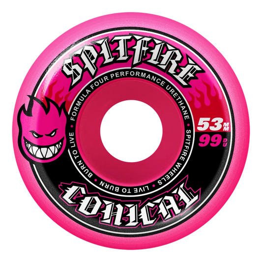 Spitfire Wheels - Formula Four Team Colors Conical Full Wheel - Pink 53mm 99d