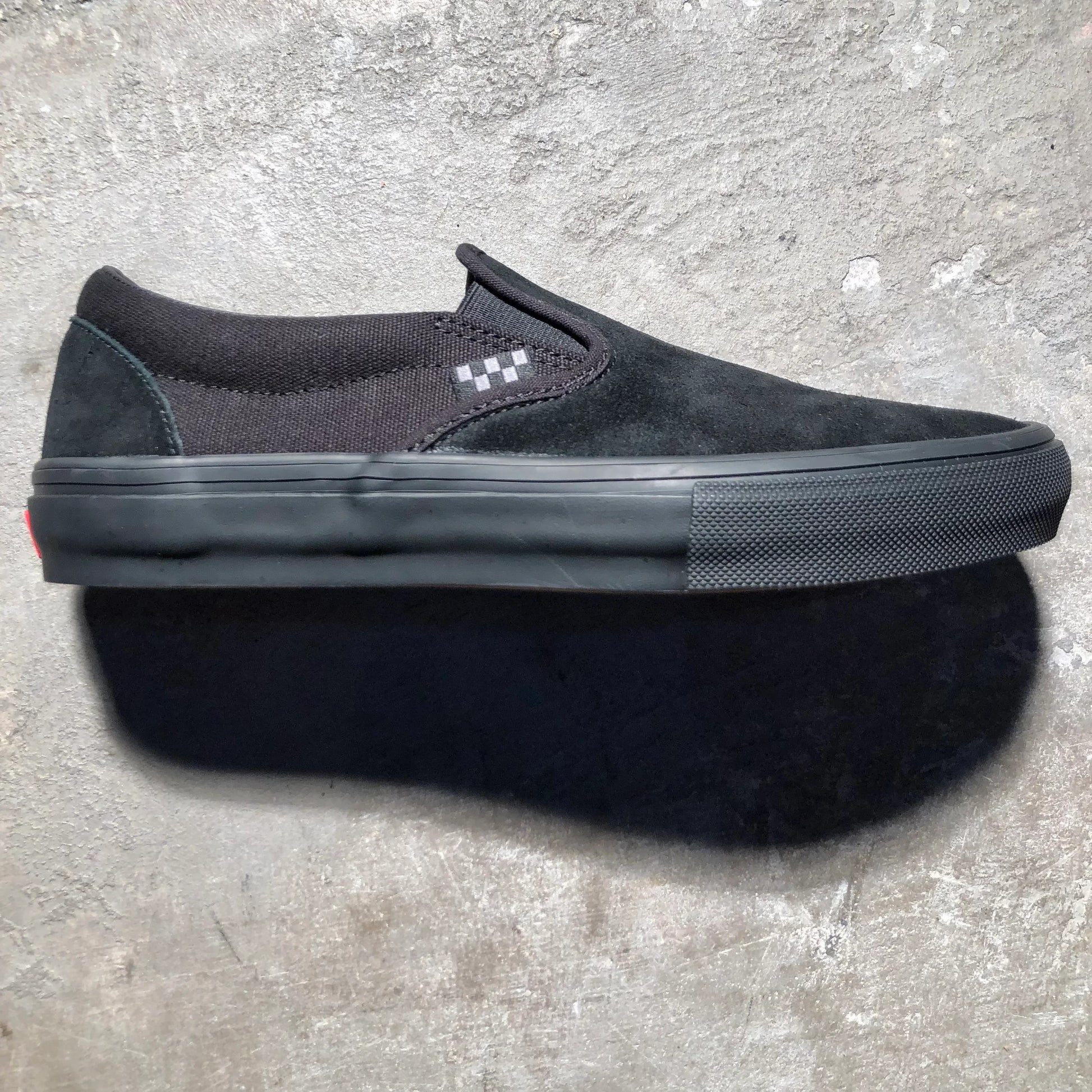 Vans Skate Slip On Black Black Suede The Block