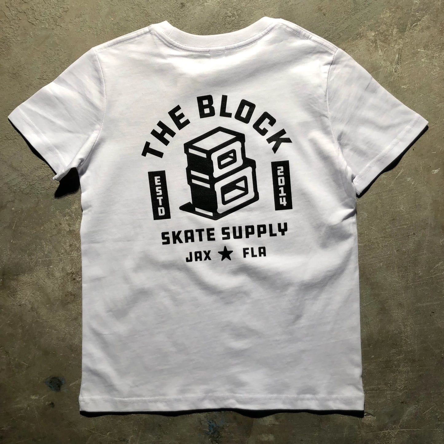 Block - Roots Logo Youth Tee - White - Black