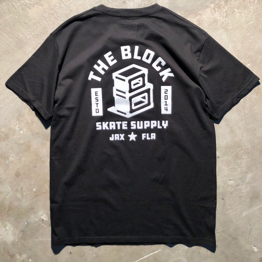 Block - Roots Logo Tee - Black - White