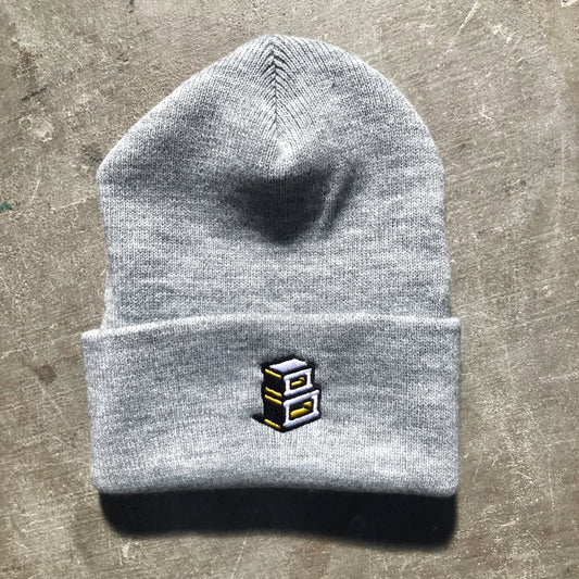 Block - Roots B Logo Cuffed Beanie - Grey