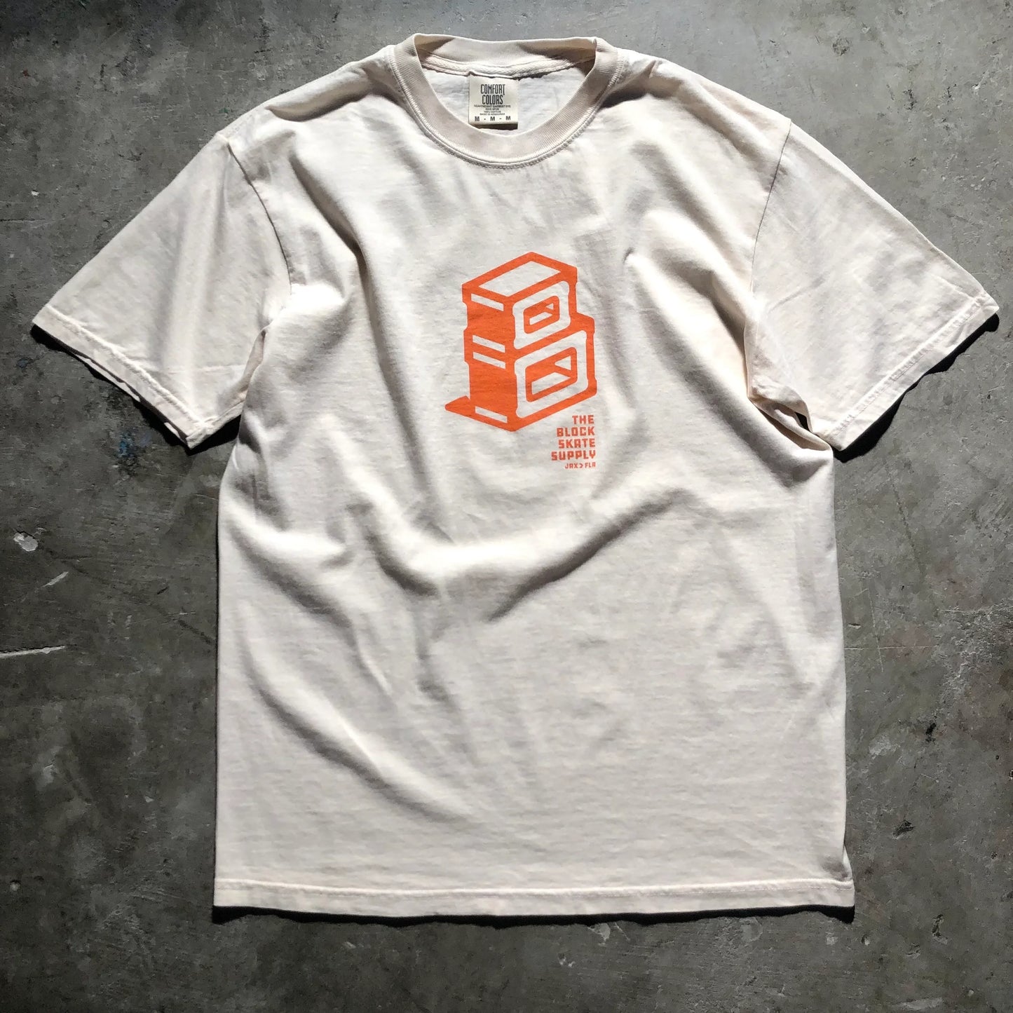 Block - Roots Centerpiece Logo Tee - Natural & Orange