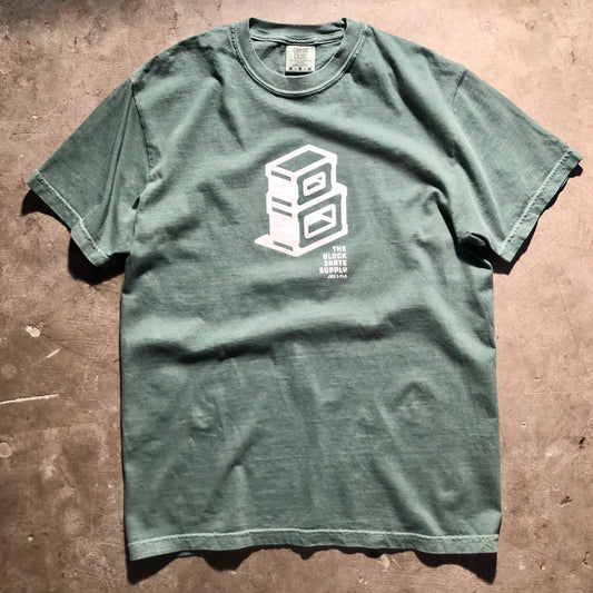 Block - Roots Centerpiece Logo Tee - Seafoam & White