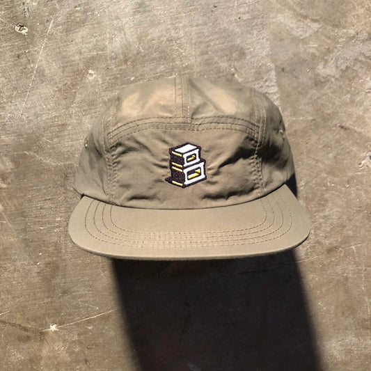 Block - Roots Logo Nylon 5 Panel Camper Strapback Hat - Olive