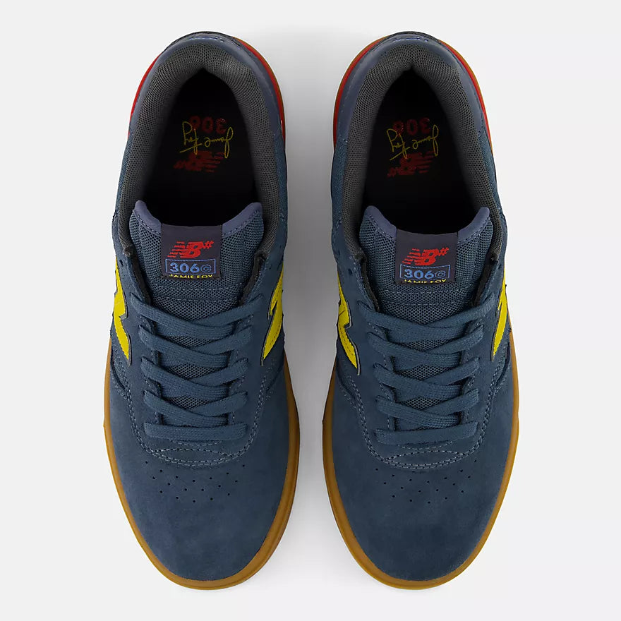 New Balance Numeric - Jamie Foy 306 Cup Shoe - Shadow Blue / Yellow