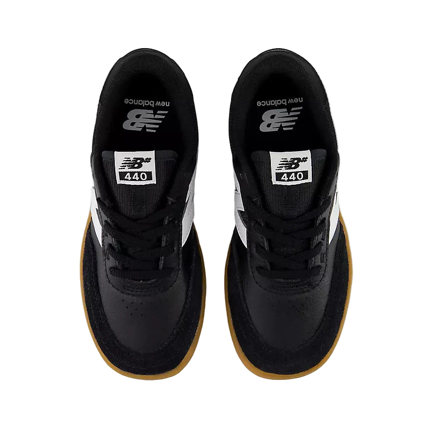 New Balance Numeric - 440 V2 Youth Shoe - Black / White - Gum